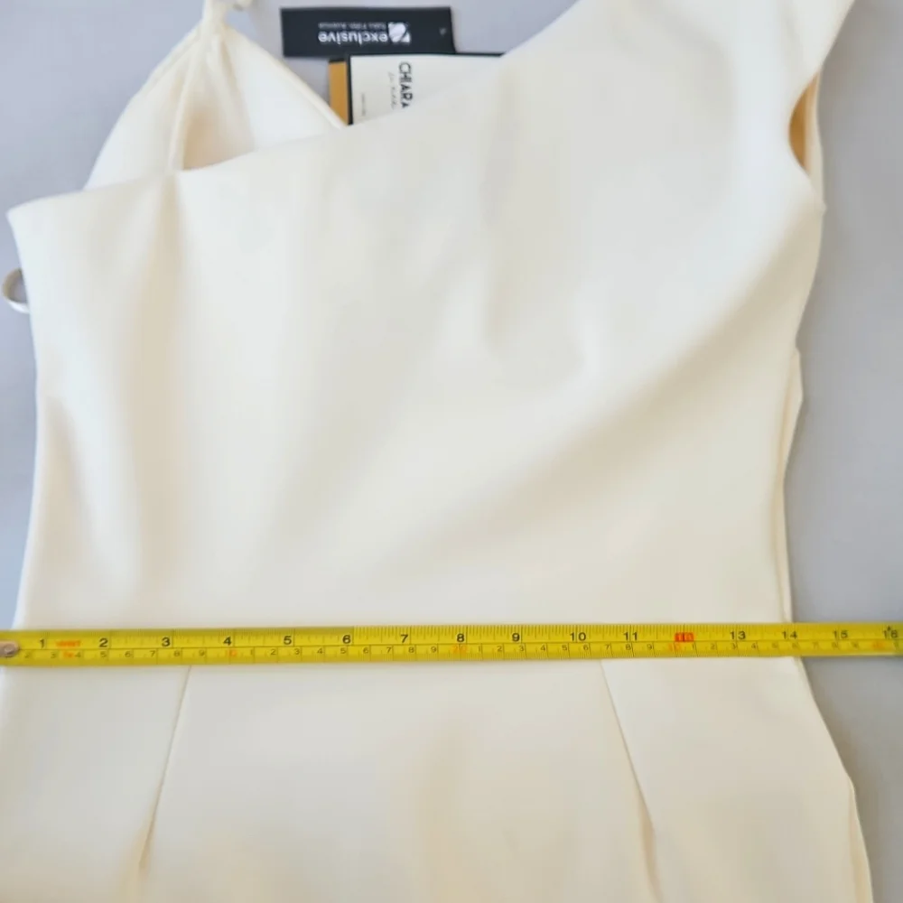 NWT! Chiara Boni One-Shoulder Front-Slit Wrap Gown Size 8 - Picture 15 of 16
